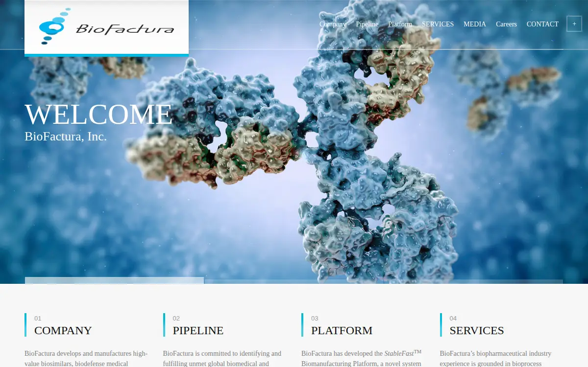 Homepage of Biofactura INC