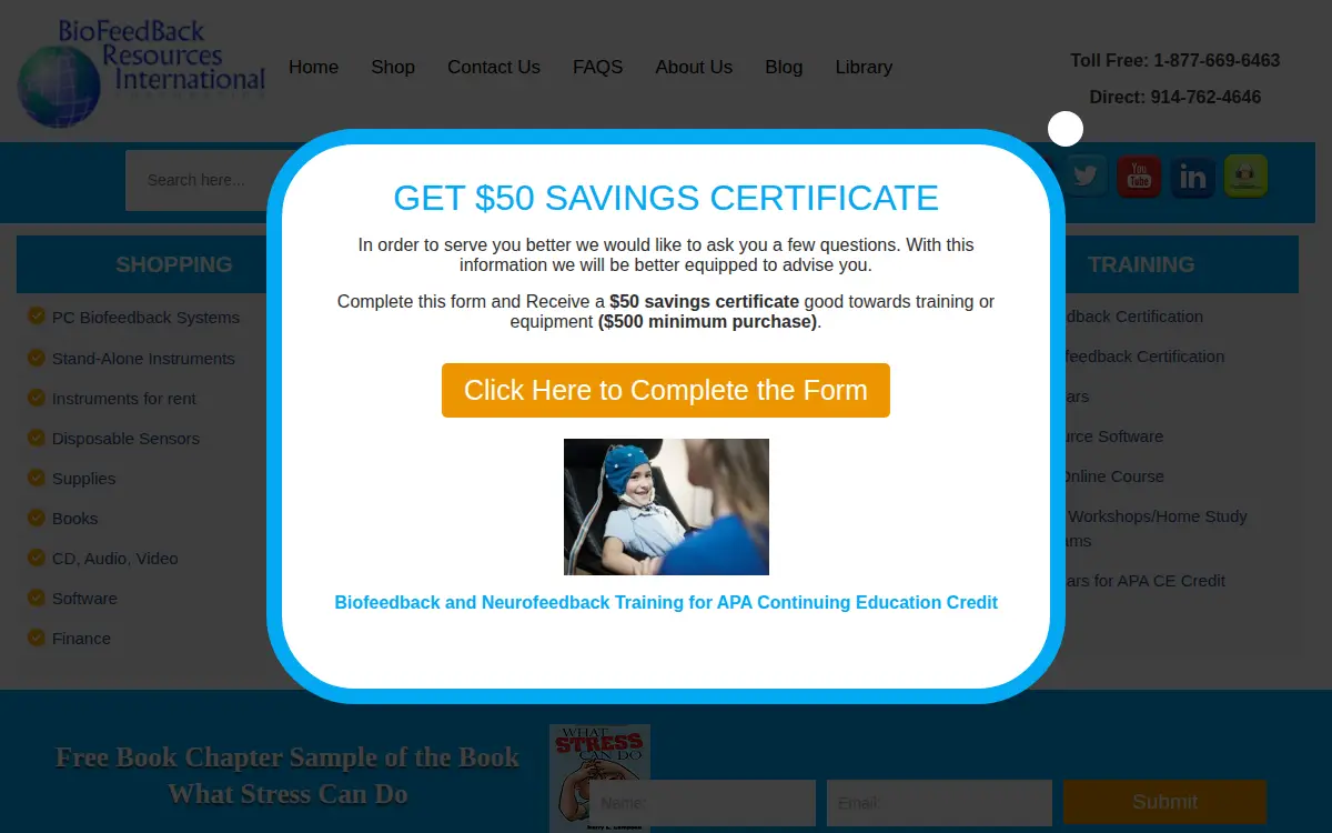 Homepage of Biofeedback Resources International Corporation
