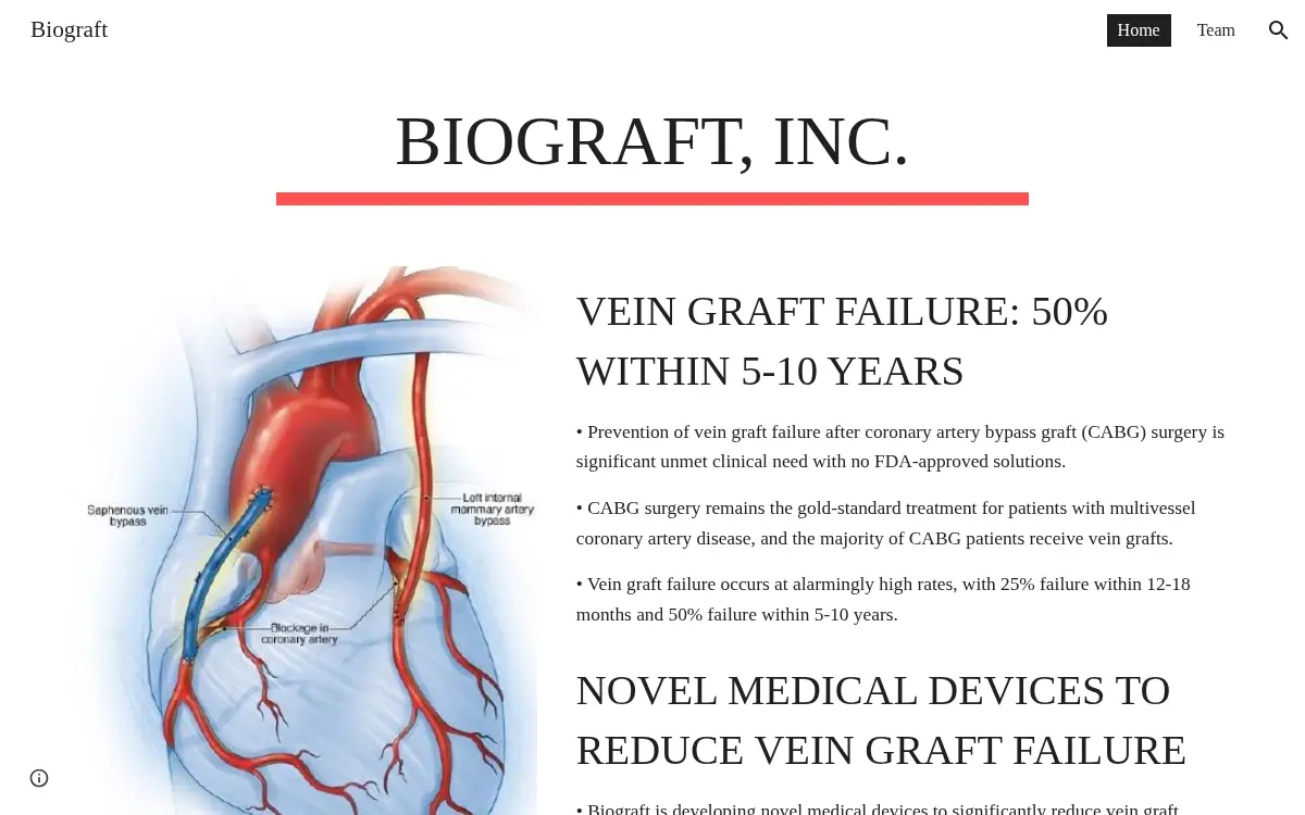 Homepage of Biograft, INC