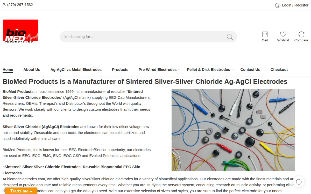 Homepage of Biomed Products, INC.