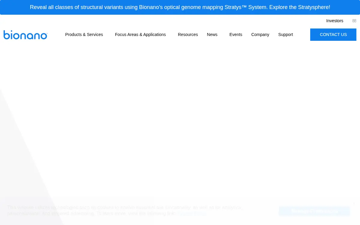 Homepage of Bionano Genomics, INC