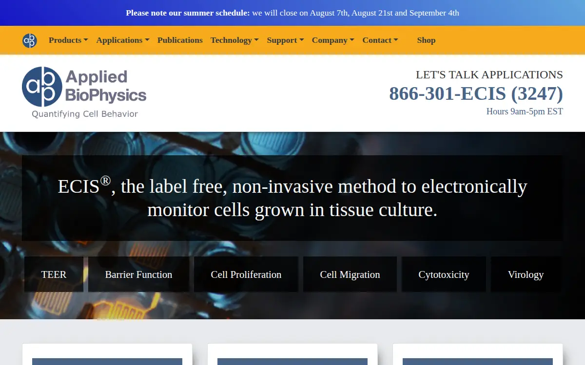 Homepage of Applied Biophysics, INC.