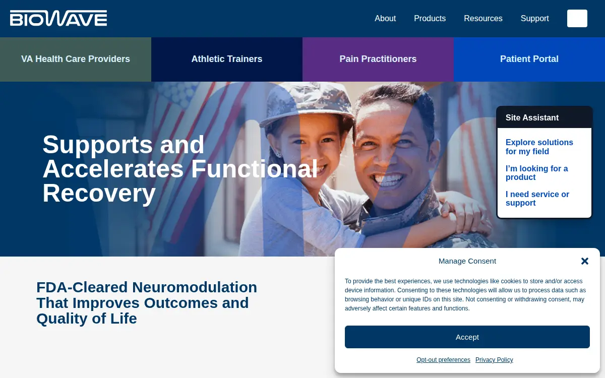 Homepage of Biowave Corporation