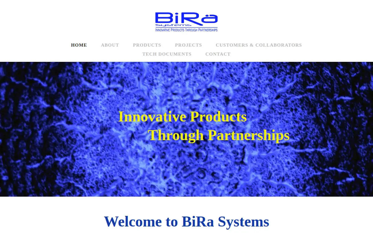 Homepage of Bi Ra Systems INC