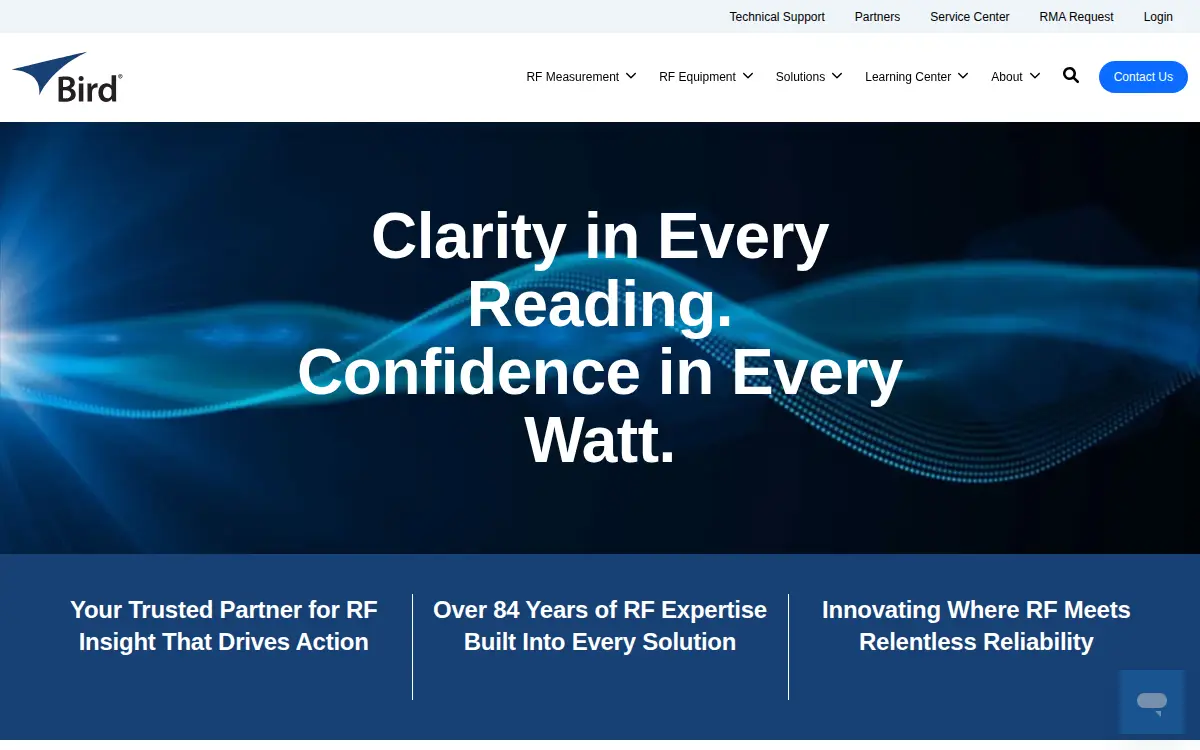 Homepage of Bird Electronic Corporation