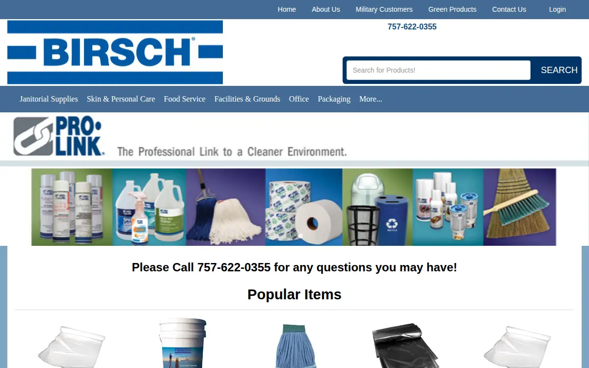 Homepage of Birsch Industries, INC.