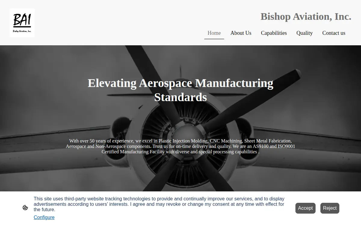 Homepage of Bishop Aviation INC