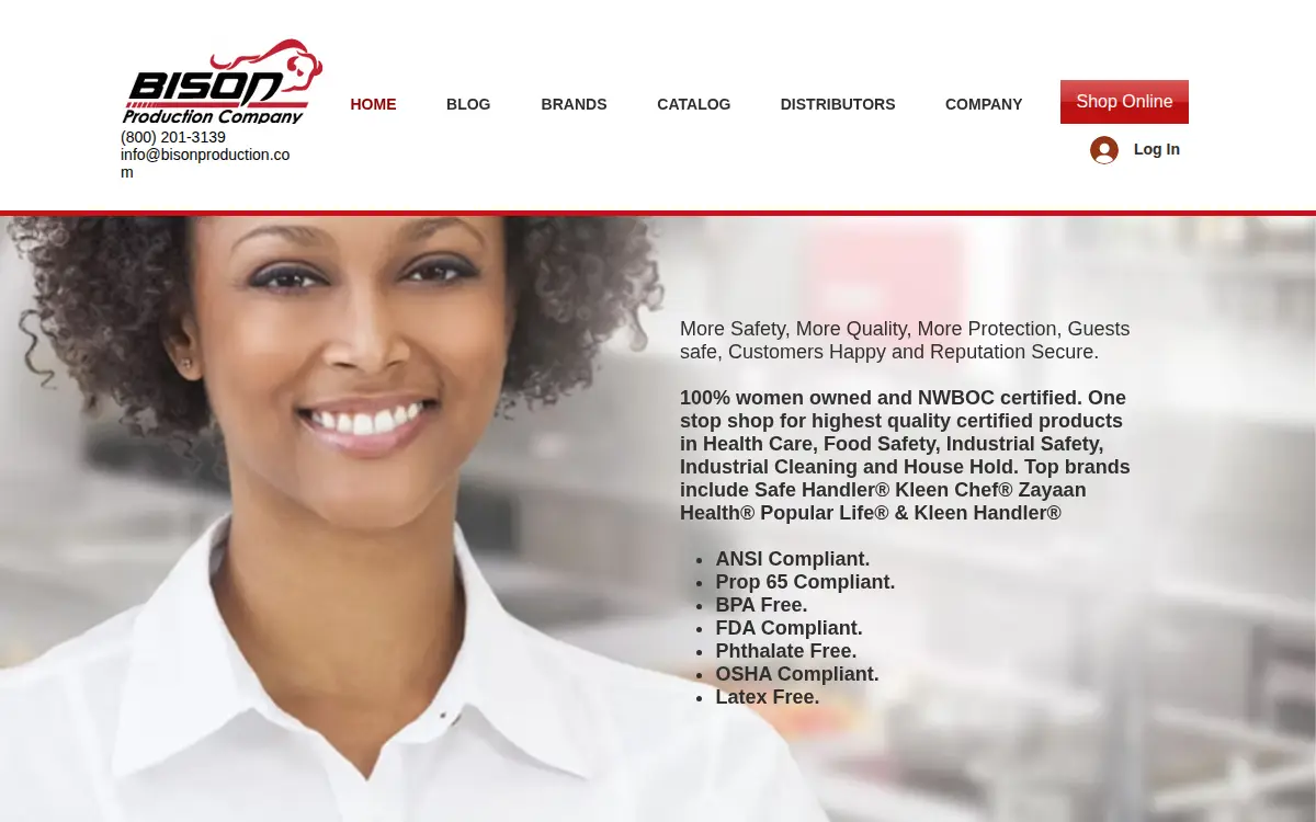 Homepage of Bison Production Company