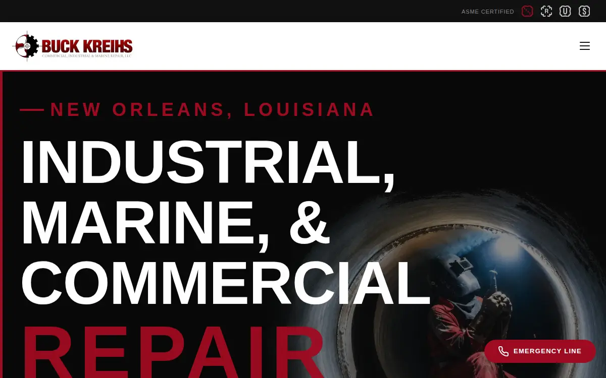 Homepage of Buck Kreihs Marine Repair, L.l.c.