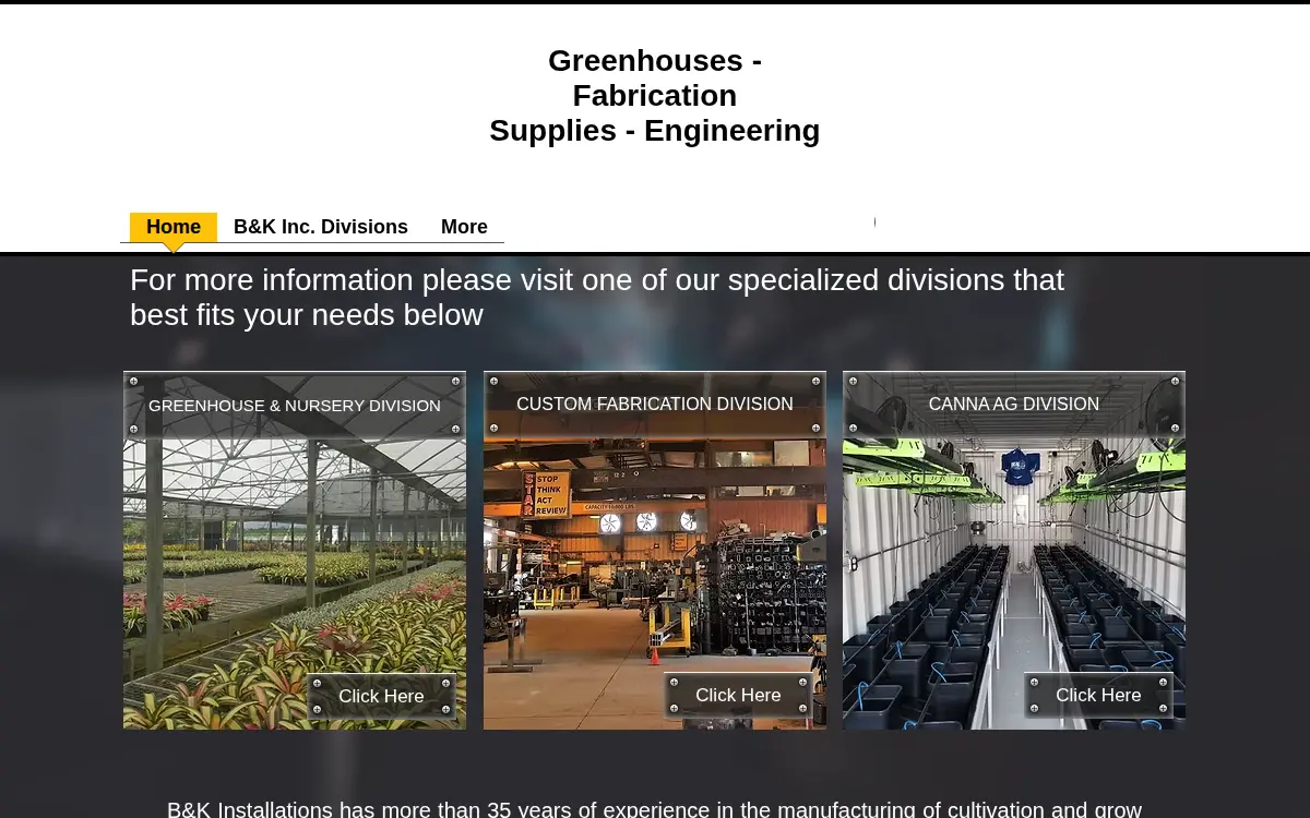 Homepage of B & K Installations, INC.