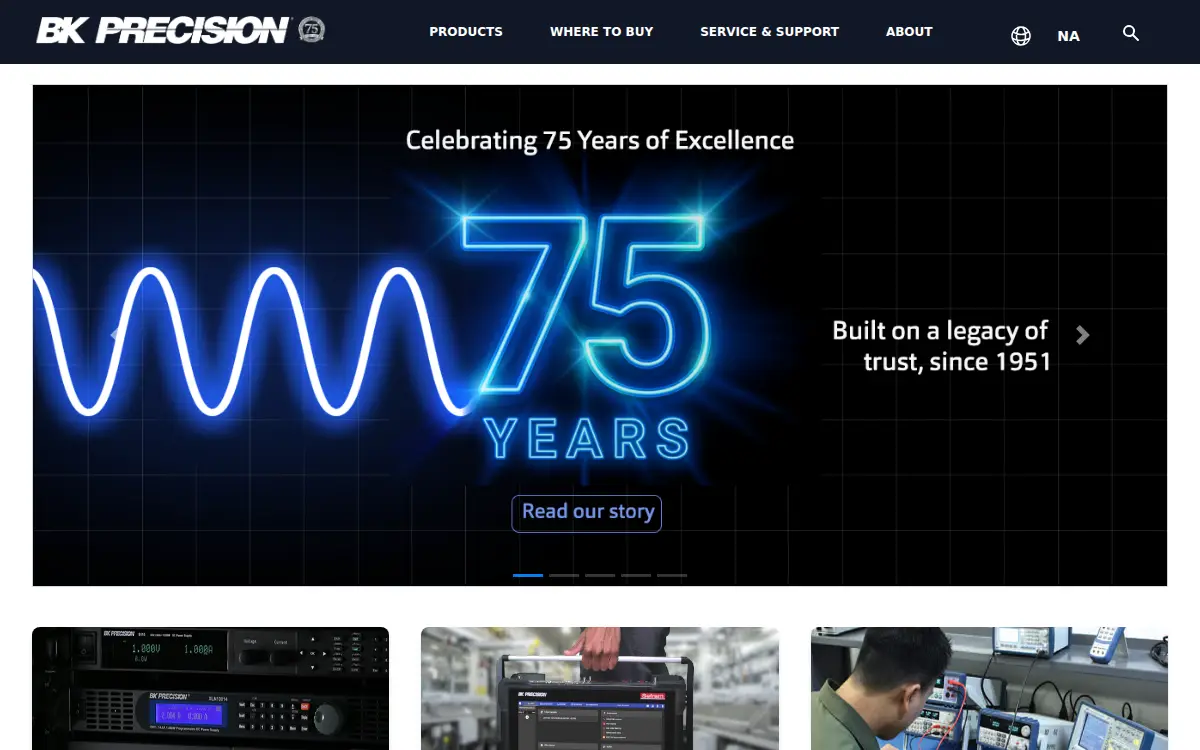Homepage of B&k Precision CORP