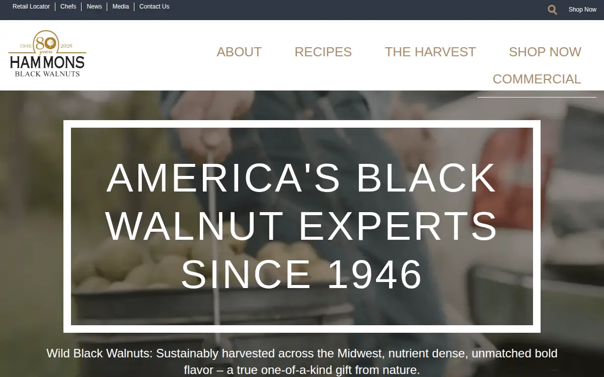 Homepage of Hammons Products Company