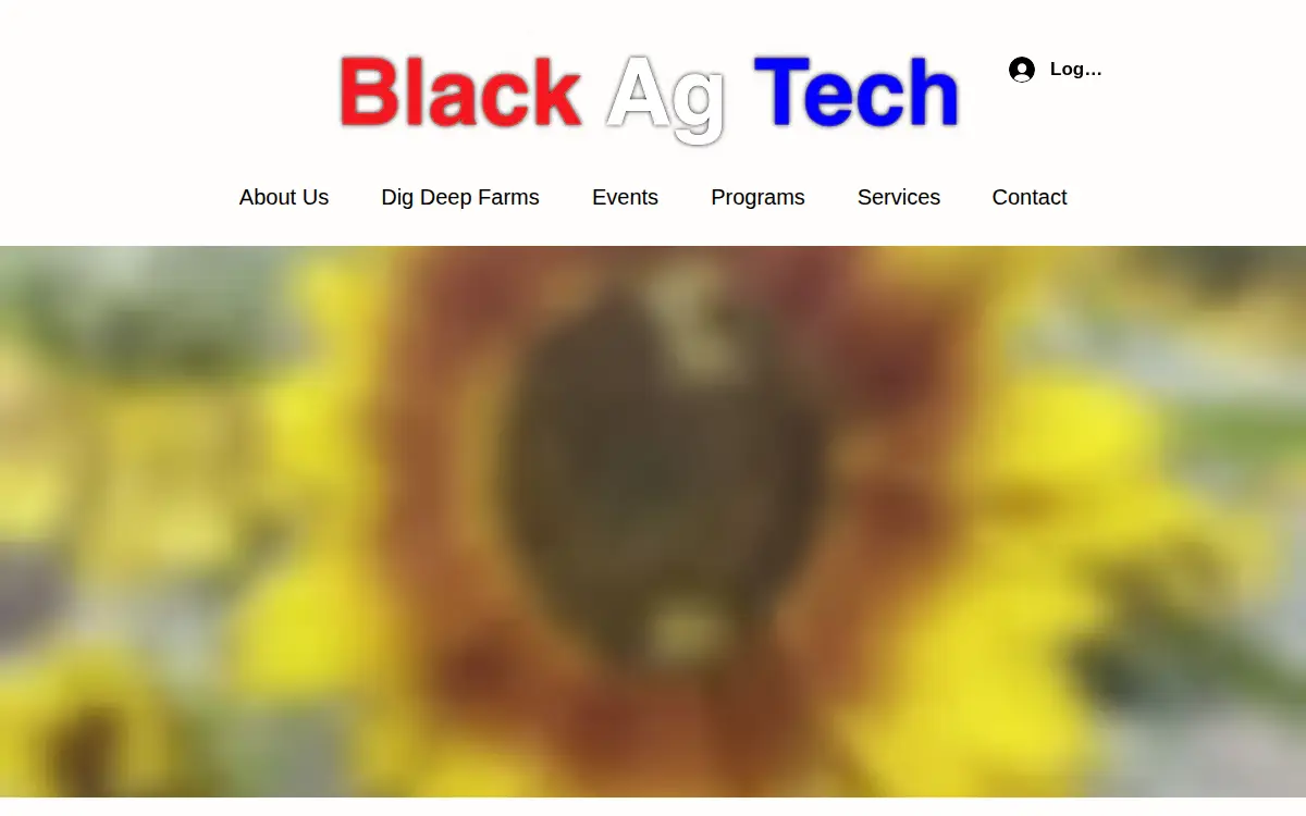 Homepage of Black Ag Tech