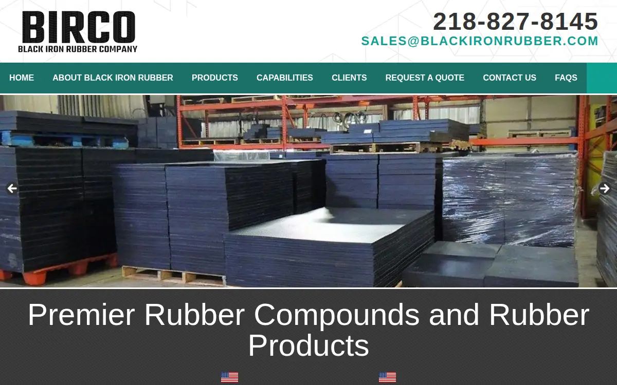 Homepage of Black Iron Rubber CO