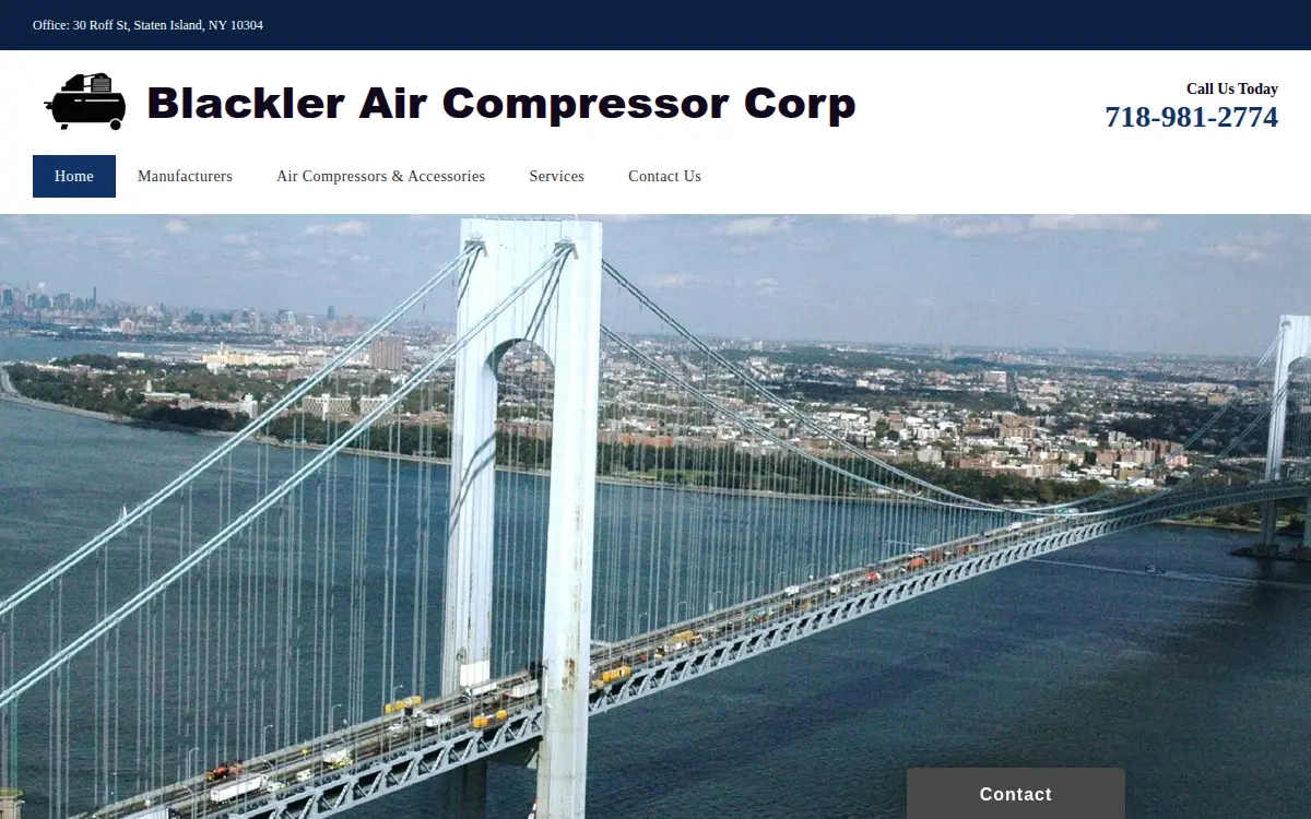 Homepage of Blackler Air Compressor CORP.