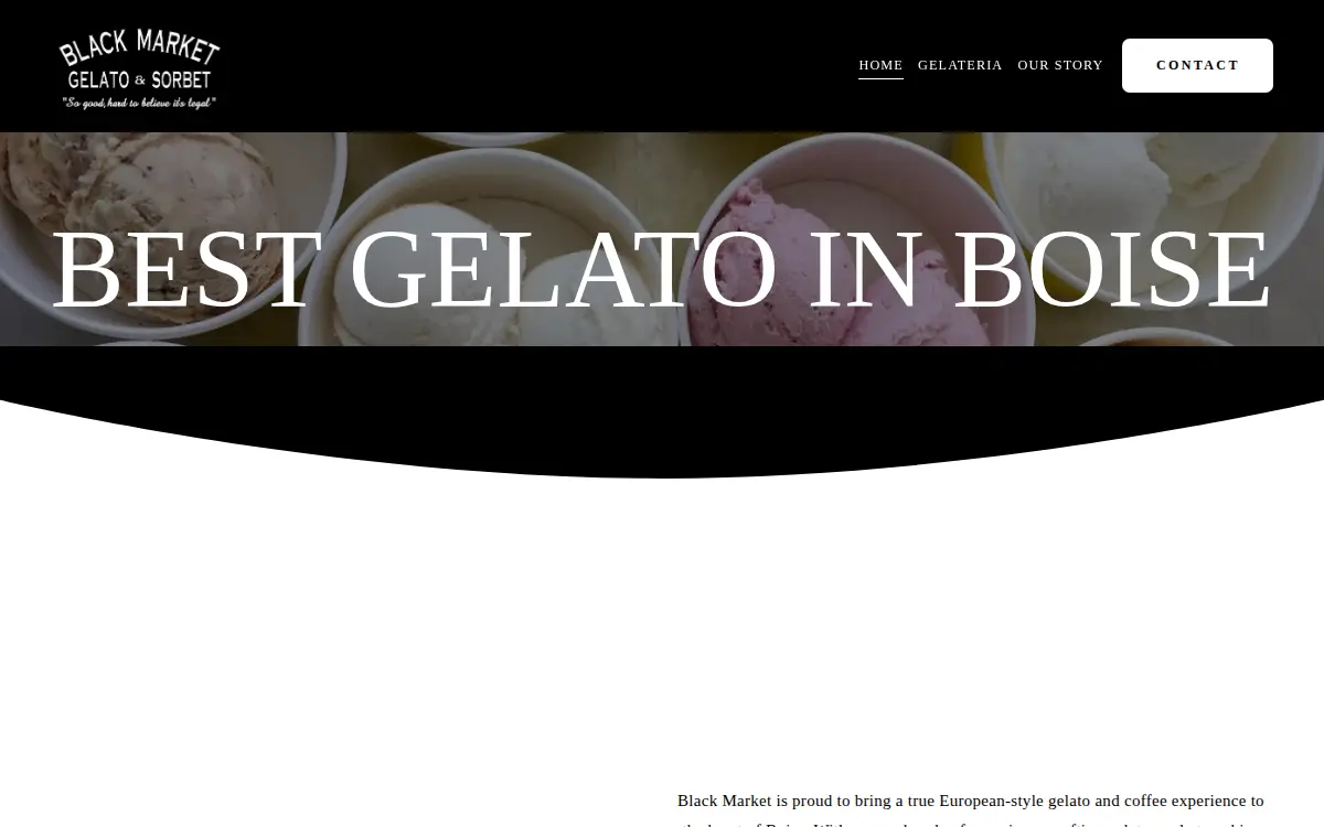 Homepage of My Vienna Gelato, LLC