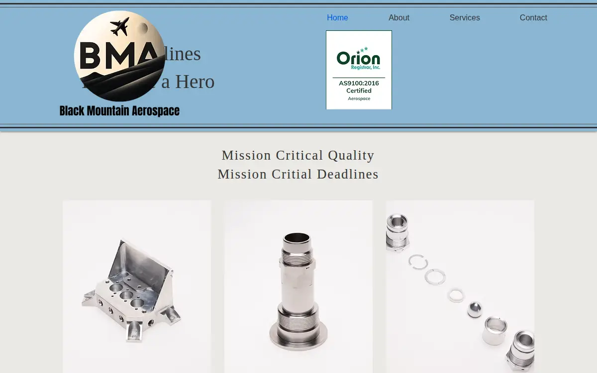 Homepage of Black Mountain Aerospace INC