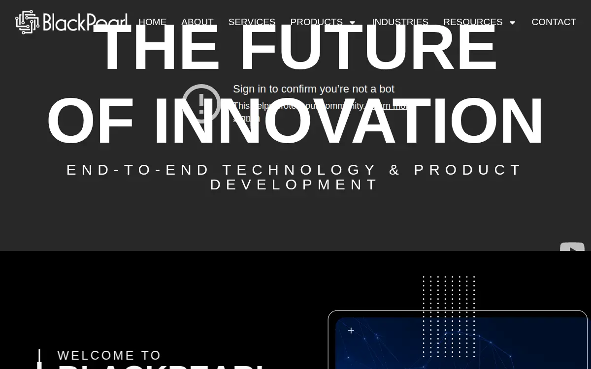 Homepage of Black Pearl Technology, INC