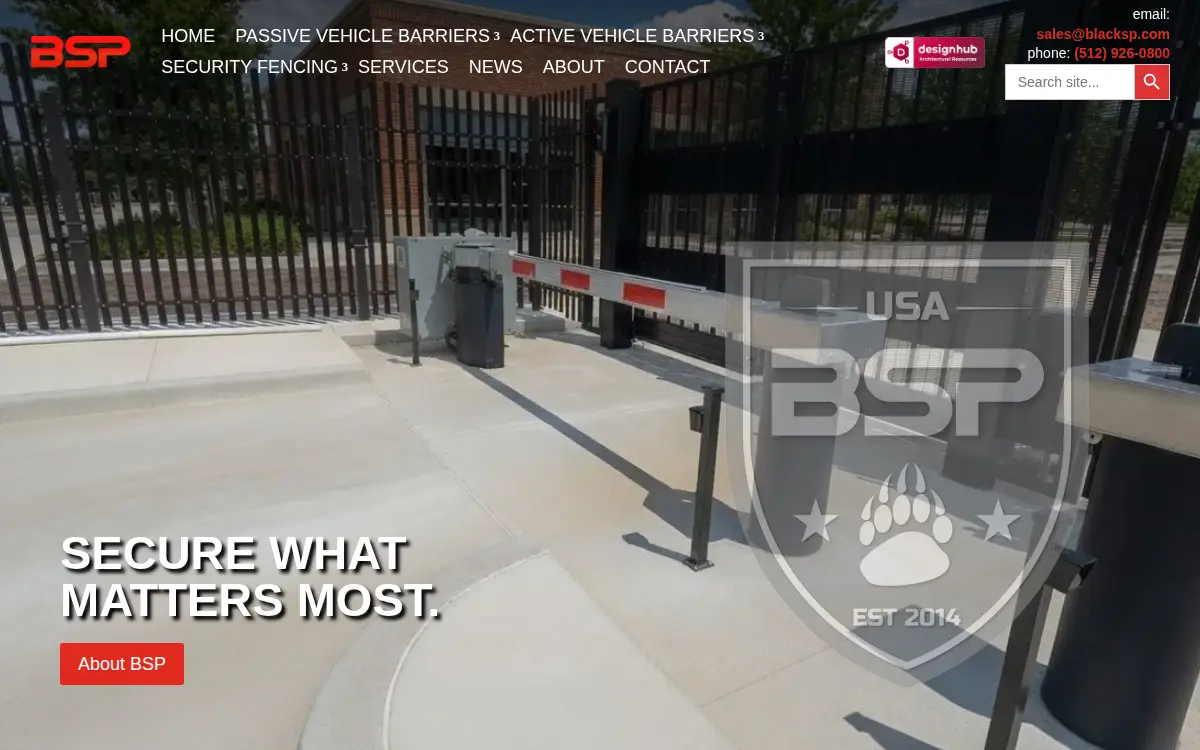 Homepage of Black Security Products, LLC.