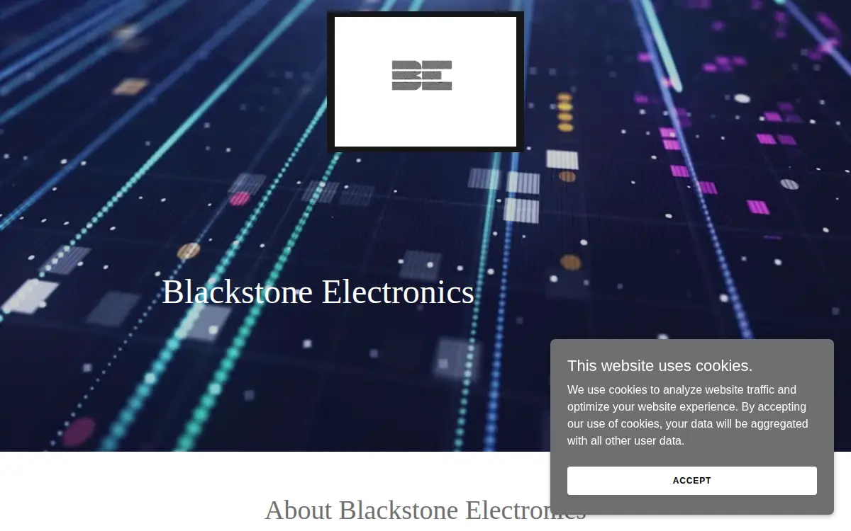 Homepage of Blackstone Electronics LLC