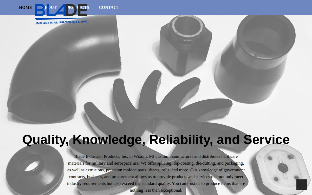 Homepage of Blade Industrial Products INC