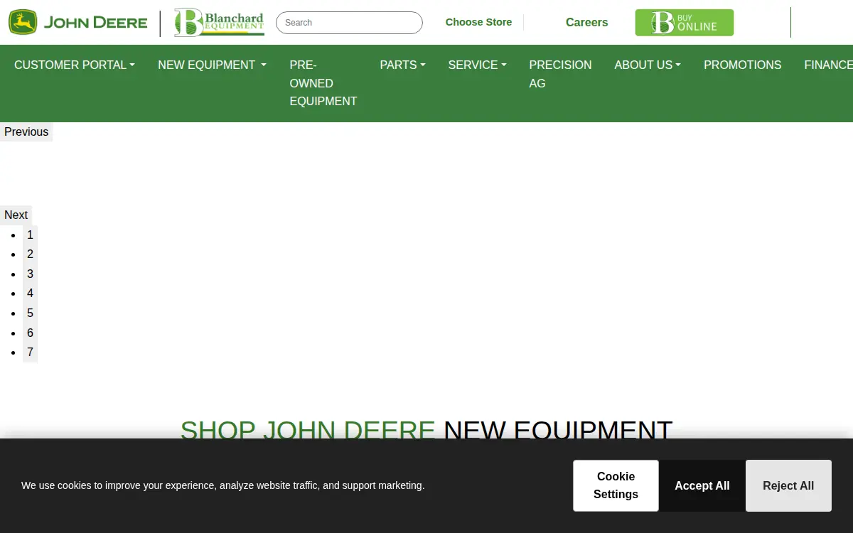Homepage of Blanchard Equipment Co., INC.
