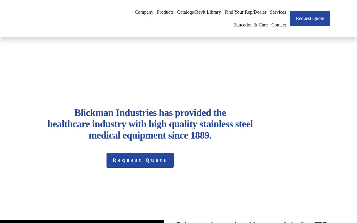Homepage of Blickman Industries LLC