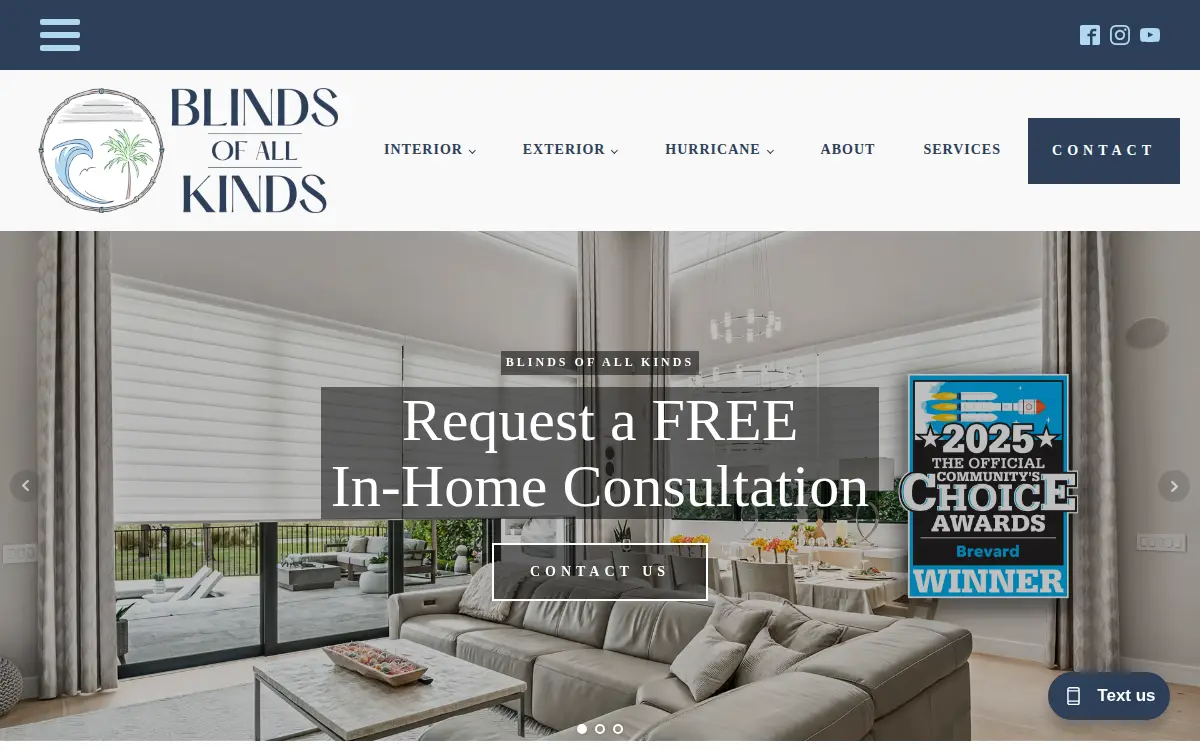 Homepage of Blinds of All Kinds, INC.
