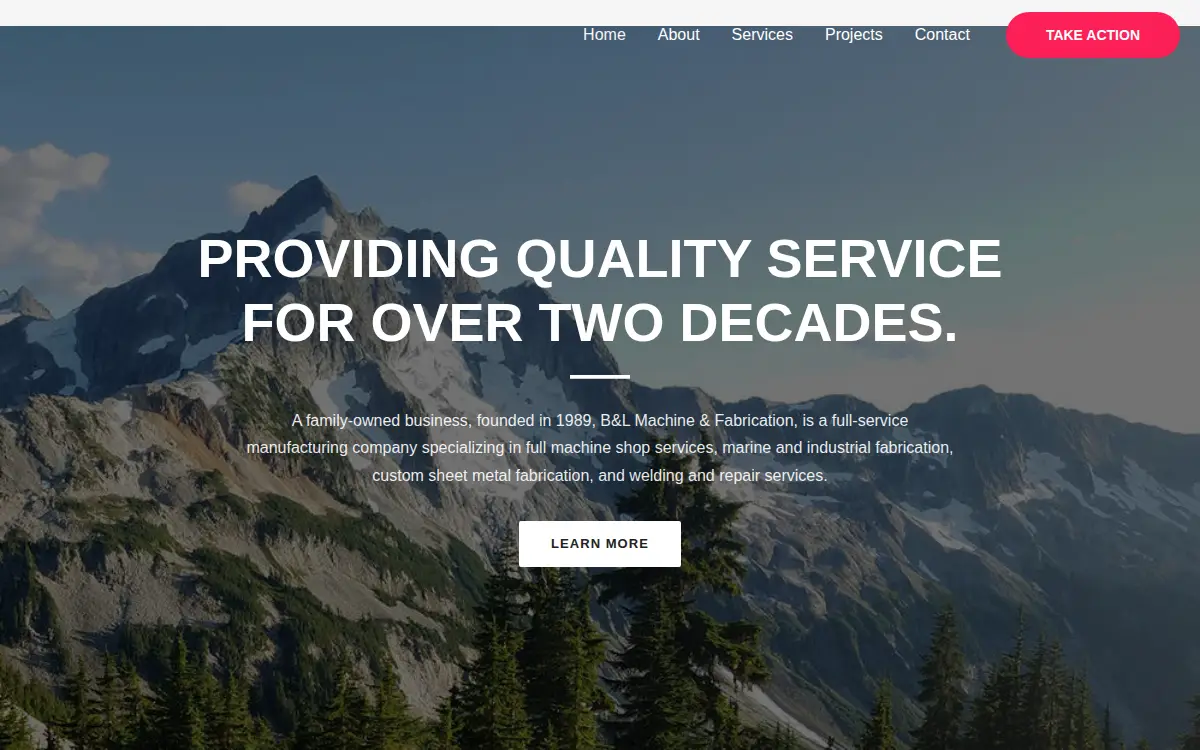 Homepage of B&l Machine & Fabrication INC