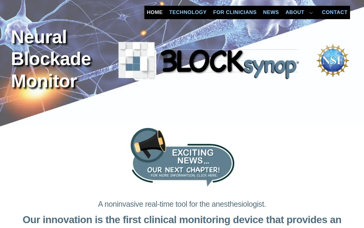 Homepage of Blocksynop, INC.