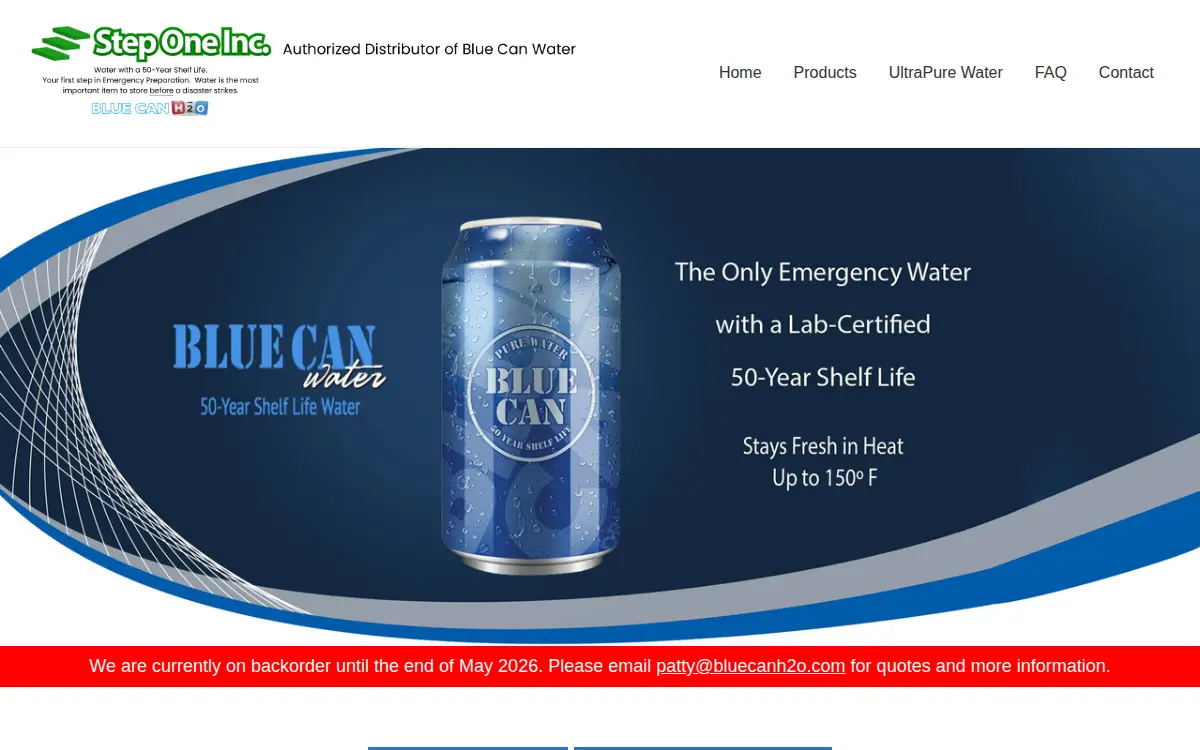 Homepage of Step One INC