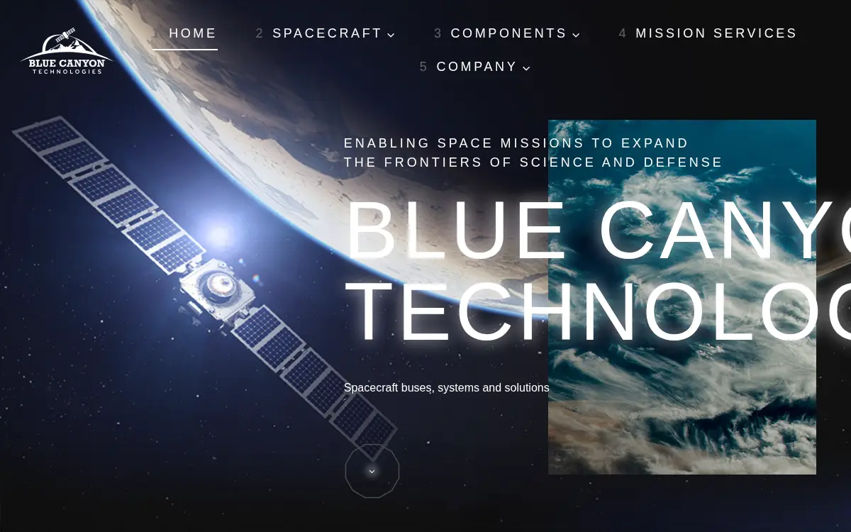 Homepage of Blue Canyon Technologies LLC