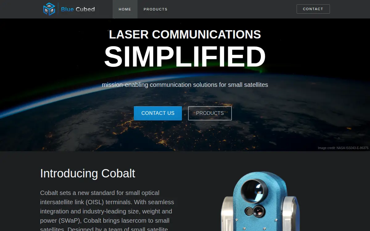 Homepage of Blue Cubed LLC