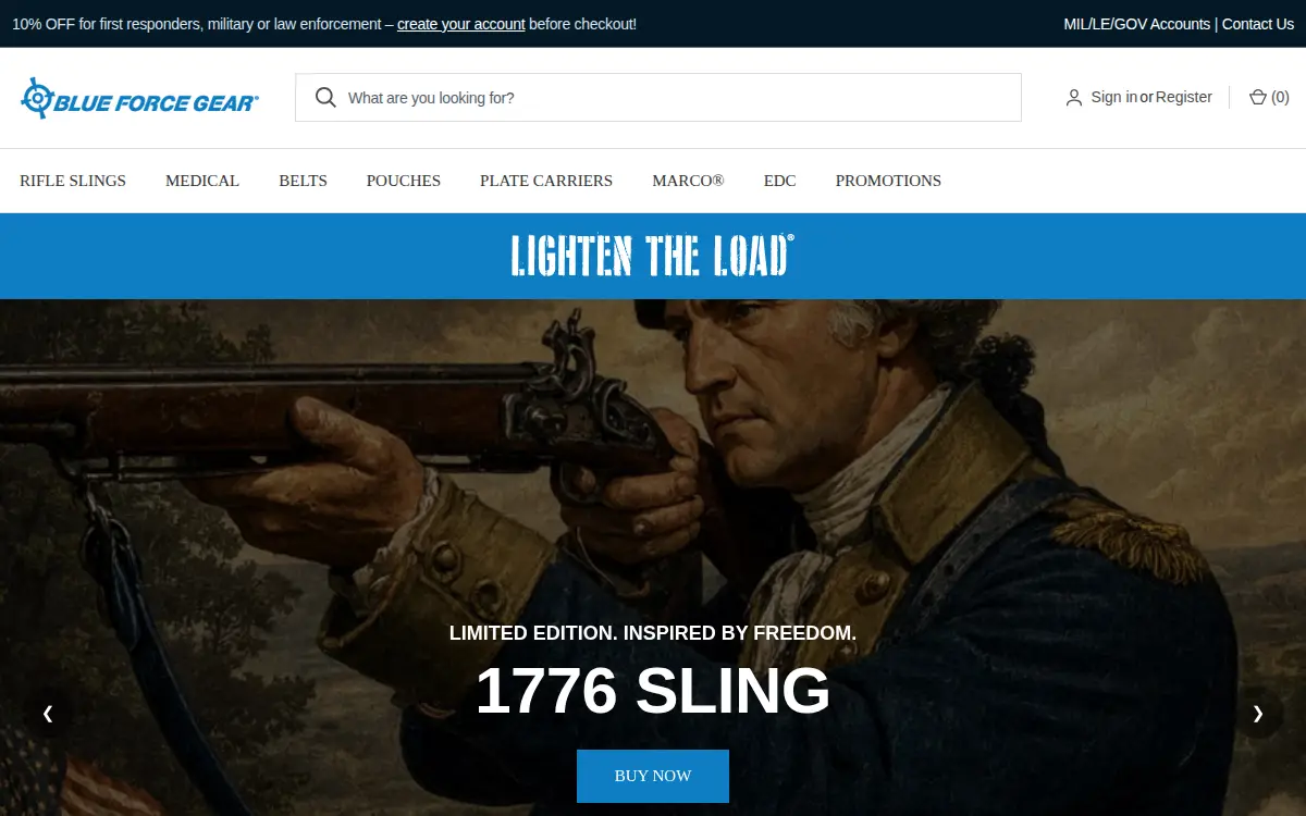 Homepage of Blue Force Gear INC
