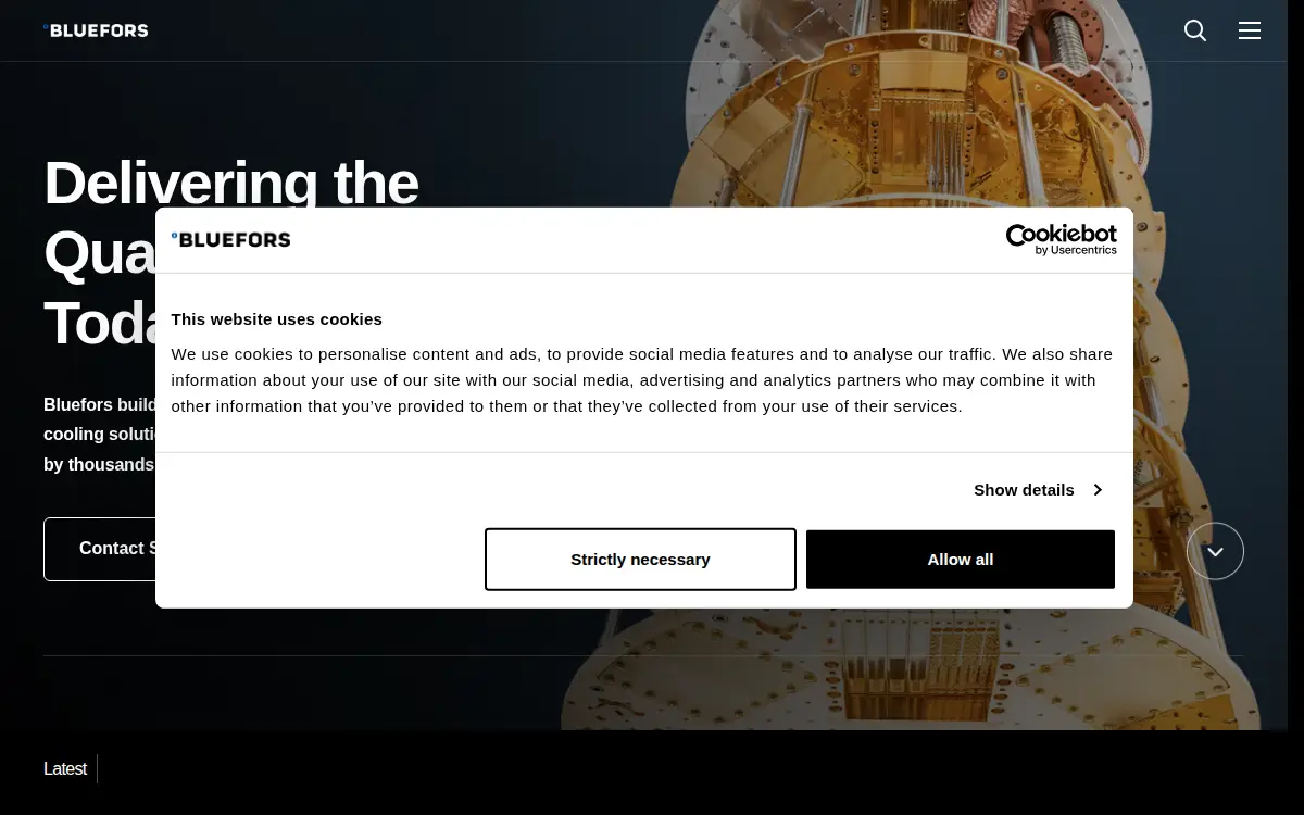 Homepage of Bluefors Cryocooler Technologies INC.