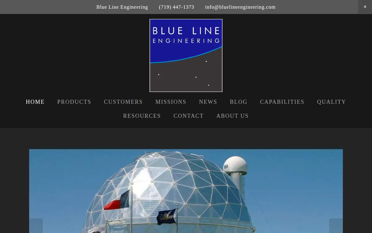 Homepage of Blue Line Engineering CO