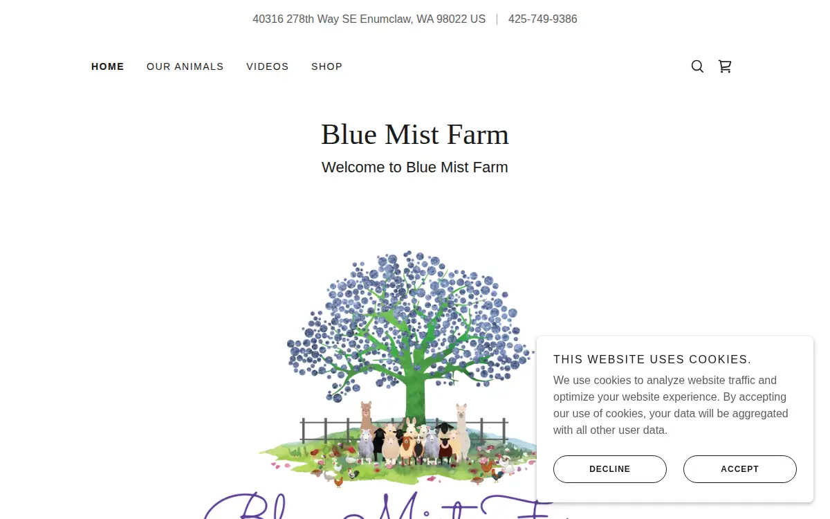 Homepage of Blue Mist Farm LLC
