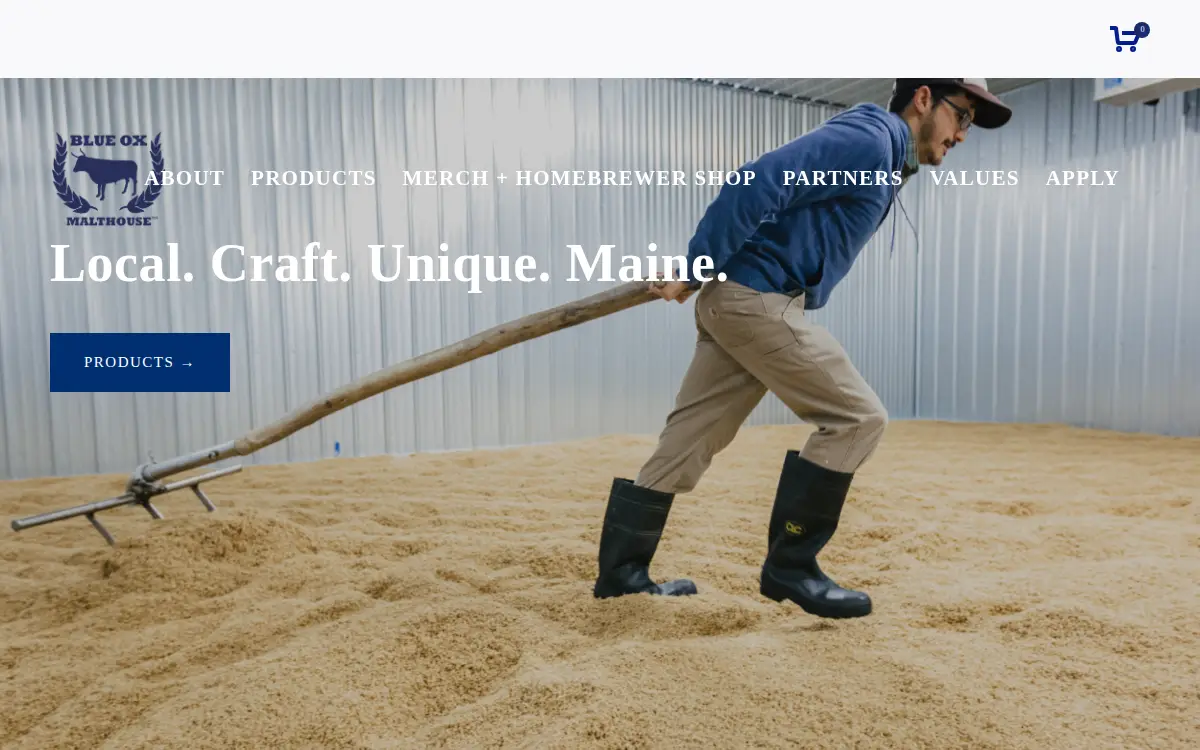 Homepage of Blue Ox Malthouse LLC