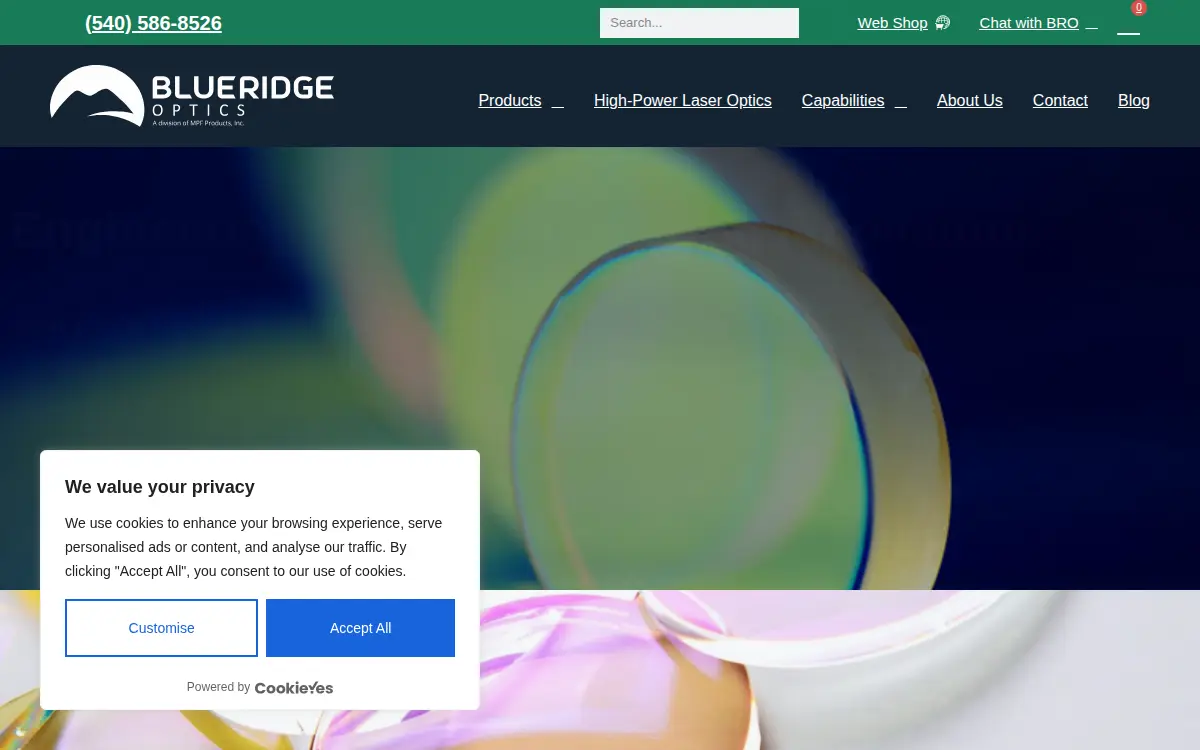 Homepage of Blue Ridge Optics, L.l.c.