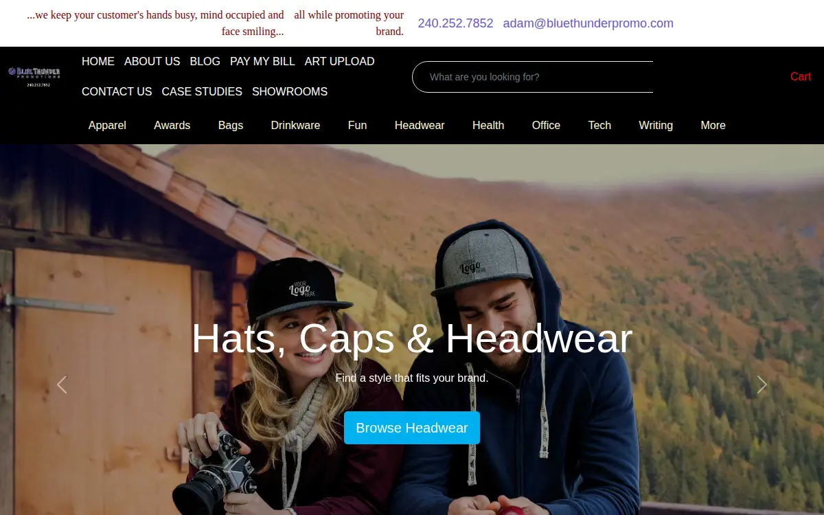 Homepage of Blue Thunder Promotions, LLC