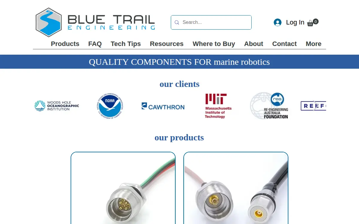 Homepage of Blue Trail Engineering LLC