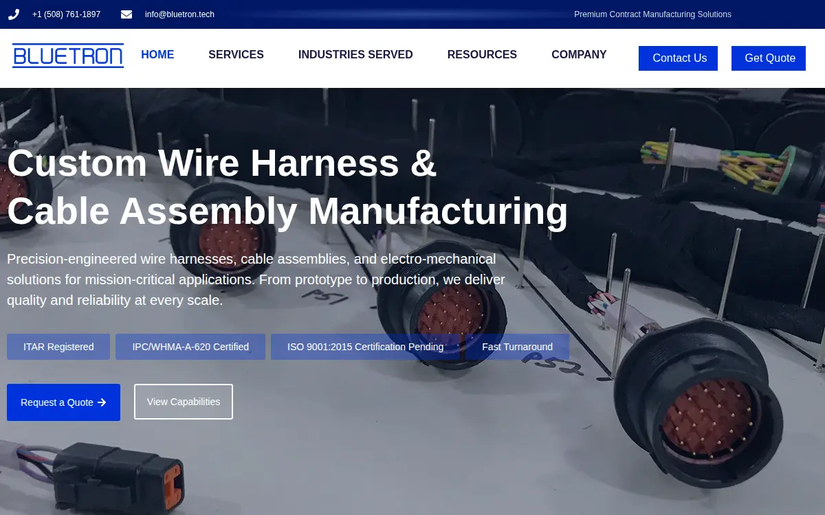 Homepage of Bluetron, LLC
