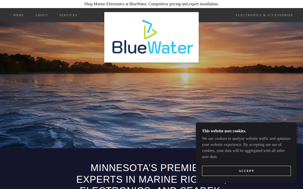 Homepage of Blue Water Marine Rigging and Electronics INC.