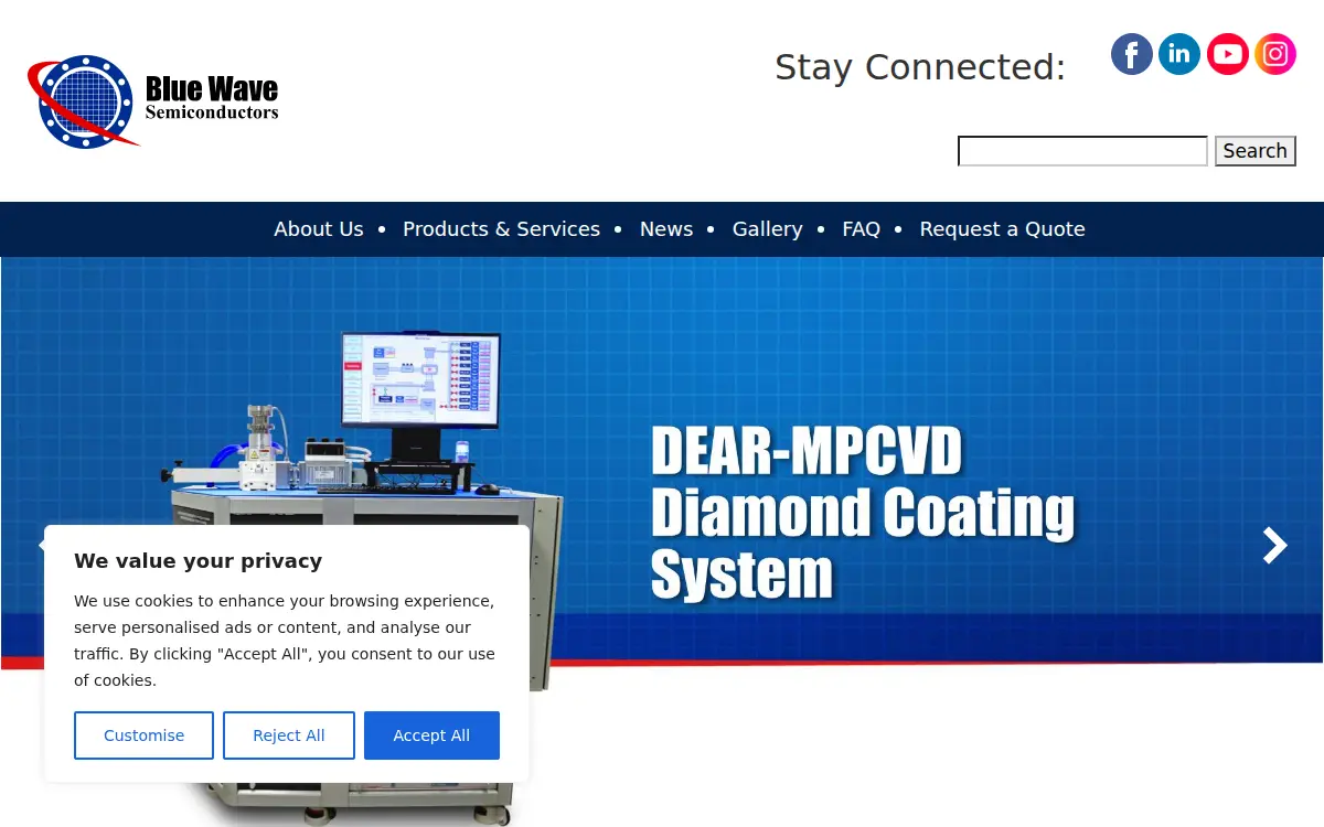 Homepage of Blue Wave Semiconductors INC