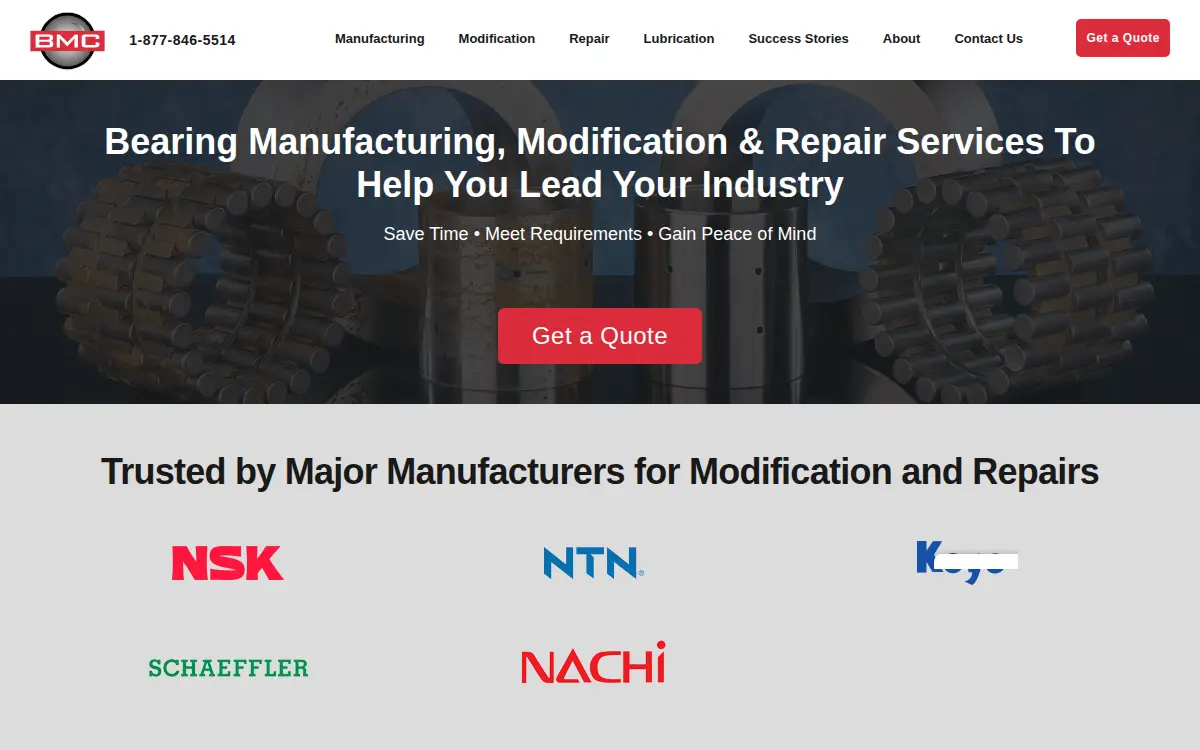 Homepage of Bearings Manufacturing Company