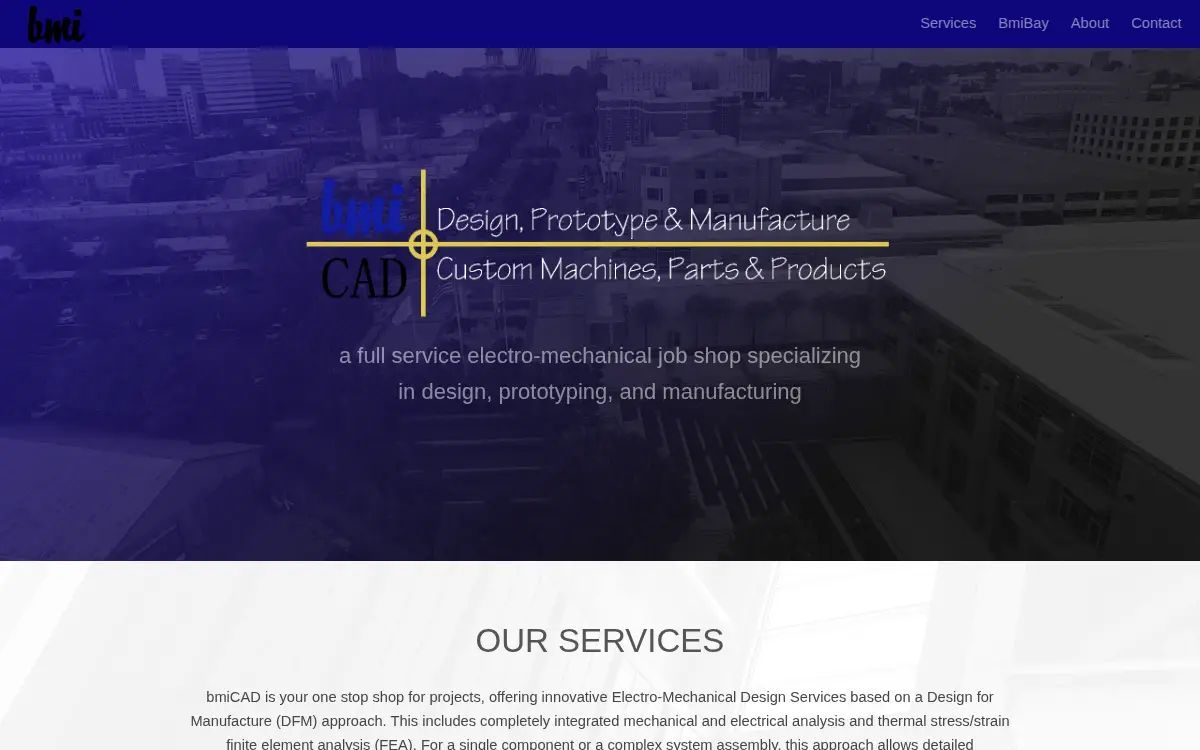 Homepage of Bmi Cad Services, INC.