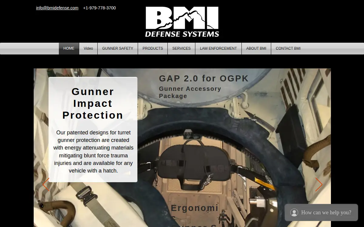 Homepage of Bmi Defense Systems, INC