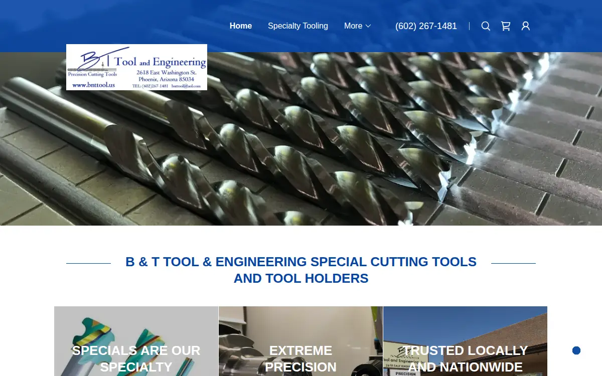 Homepage of B & T Tool & Engineering, INC