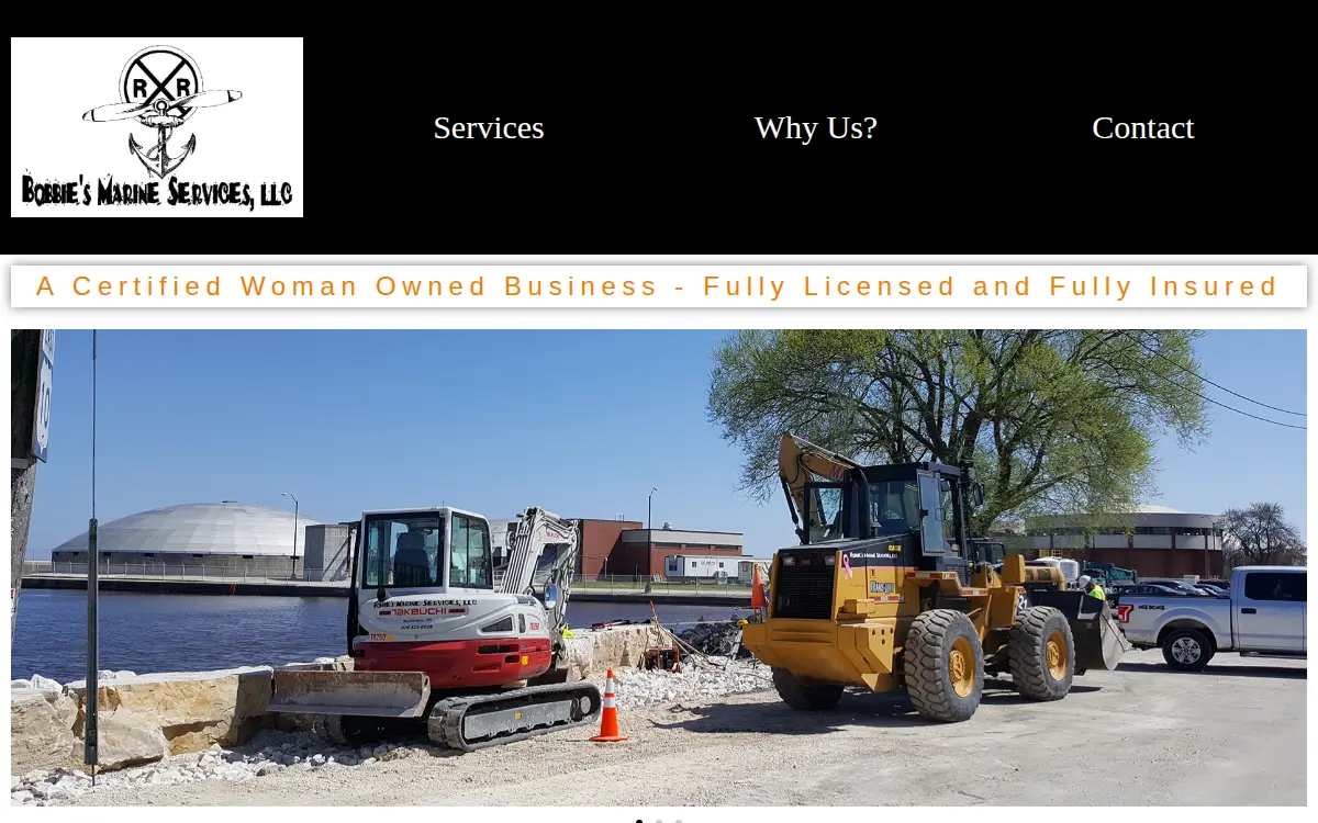 Homepage of Bobbies Marine Services LLC