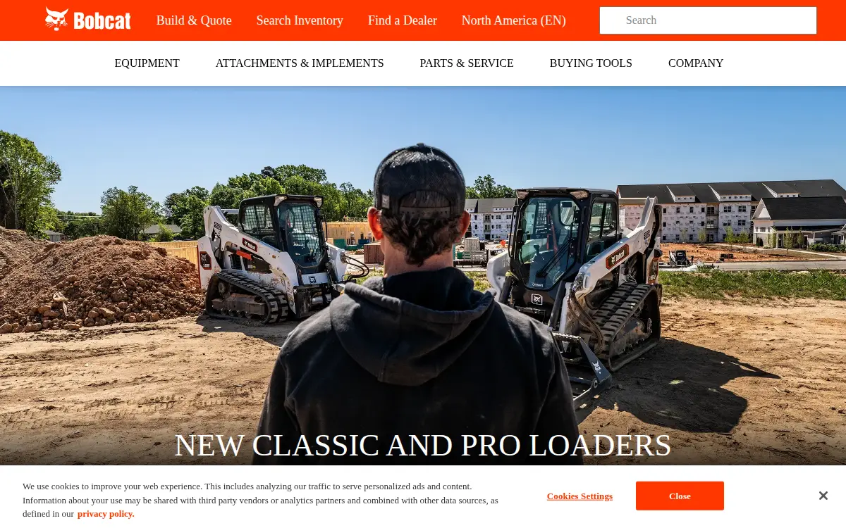 Homepage of Doosan Bobcat North America, INC.